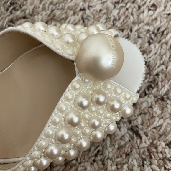 Jimmy Choo Zacaria Pearl 100 Heels Size 37.5 - Picture 3 of 9